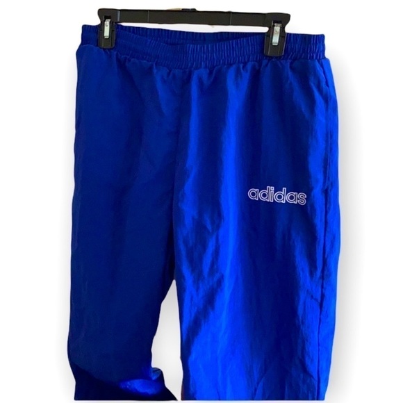 RARE VINTAGE ADIDAS Royal Blue Lined Windbreaker Joggers HARD TO FIND LIKE NEW - Picture 5 of 12